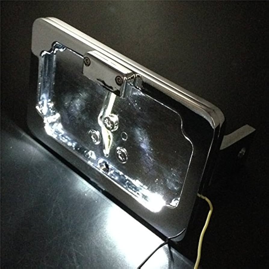 Amazon.com: HTTMT MT358-CD-LED Chrome Side Mount License Plate